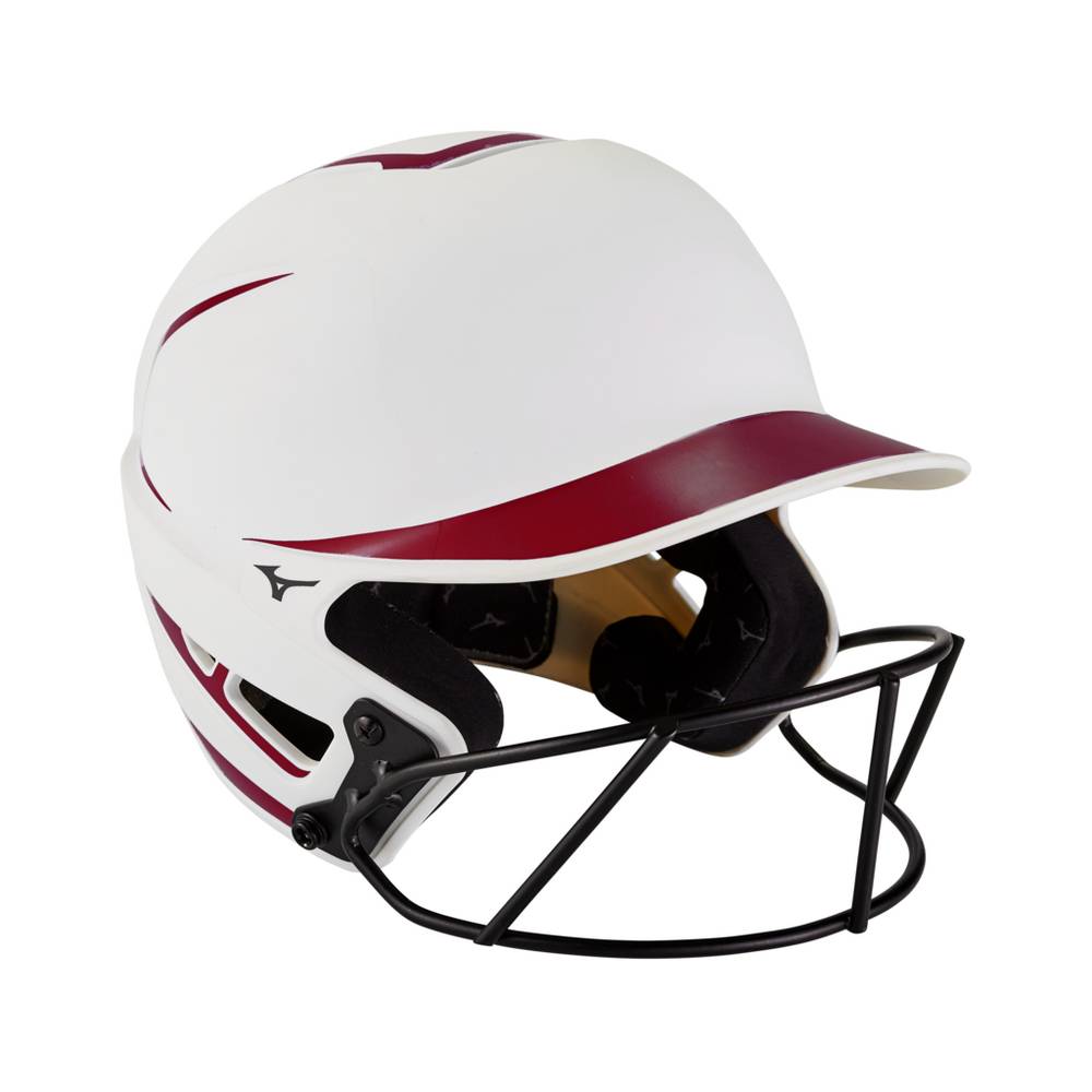 Mizuno F6 Fastpitch Softball Batting - Bayan Kask - Beyaz Türkiye (LAZXPC-015)